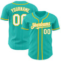 Custom Baseball Jersey Aqua Pinstripe Personalized Stitched