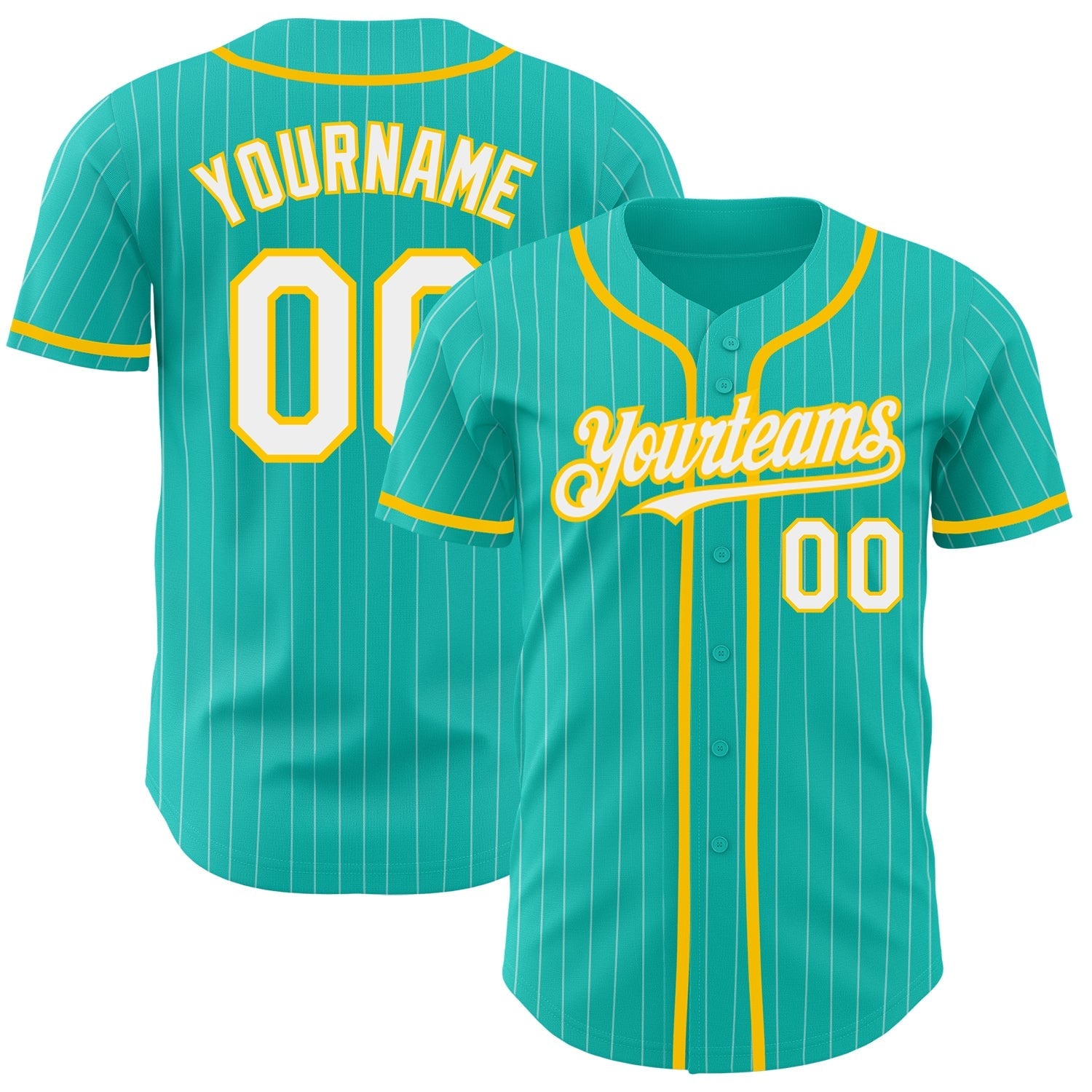 Custom Baseball Jersey Aqua Pinstripe Personalized Stitched