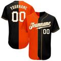 Custom Baseball Jersey Black and Orange Split Stitched Personalized Name and Number